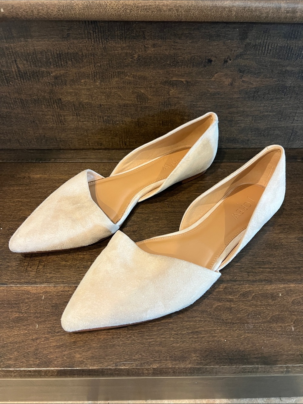 J. Crew Factory Light Beige Pointed D'Orsay Flats